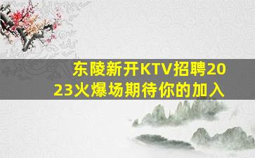 东陵新开KTV招聘2023火爆场期待你的加入